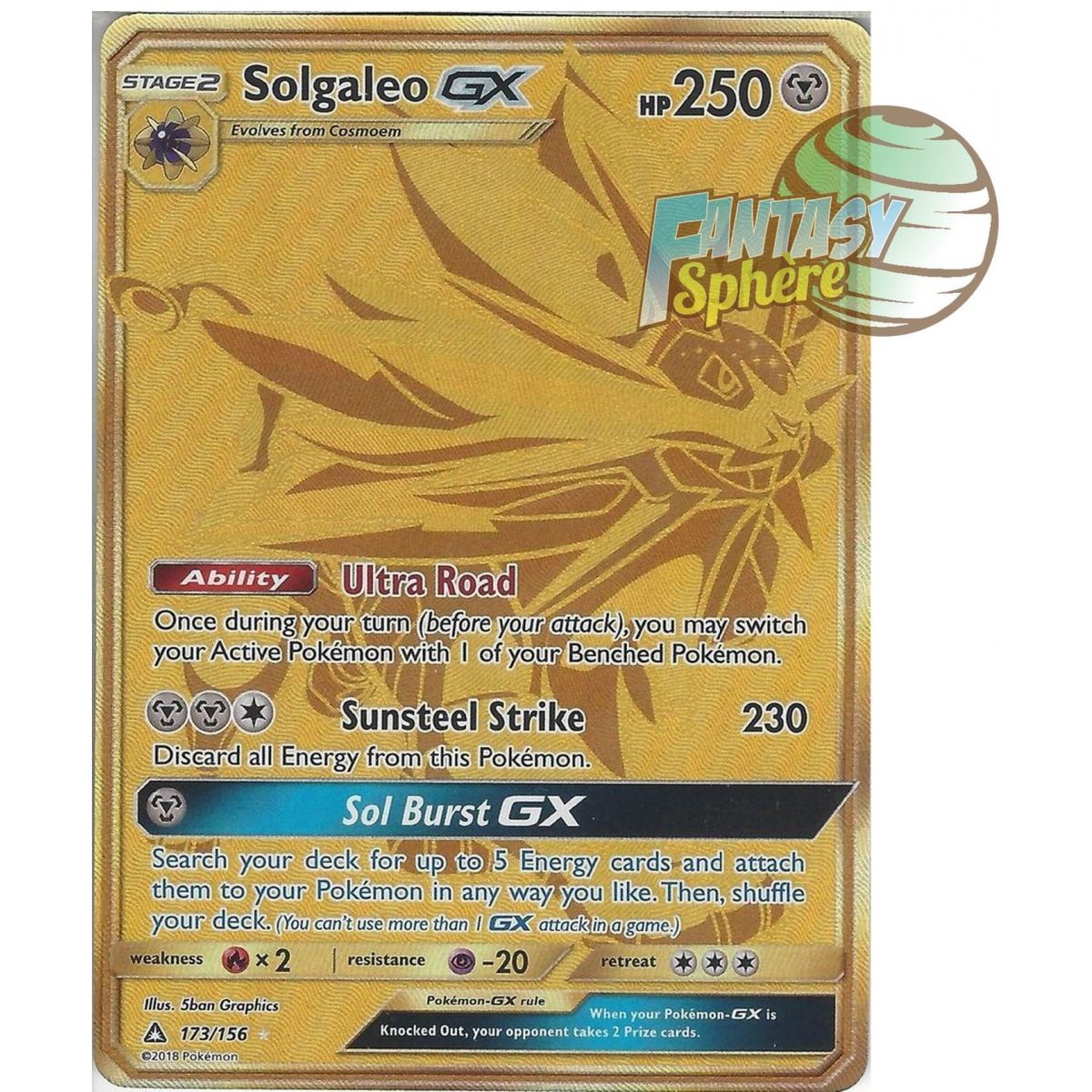 Solgaleo GX -  173/156 - Soleil et Lune 5 Ultra Prisme