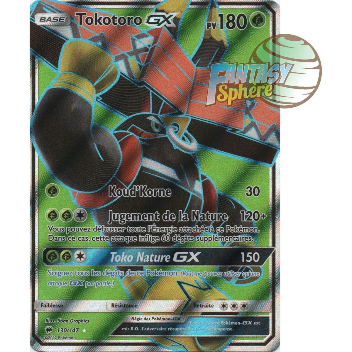 Item Tokotoro GX - Full Art Ultra Rare  130/147 - Soleil et Lune 3 Ombres Ardentes