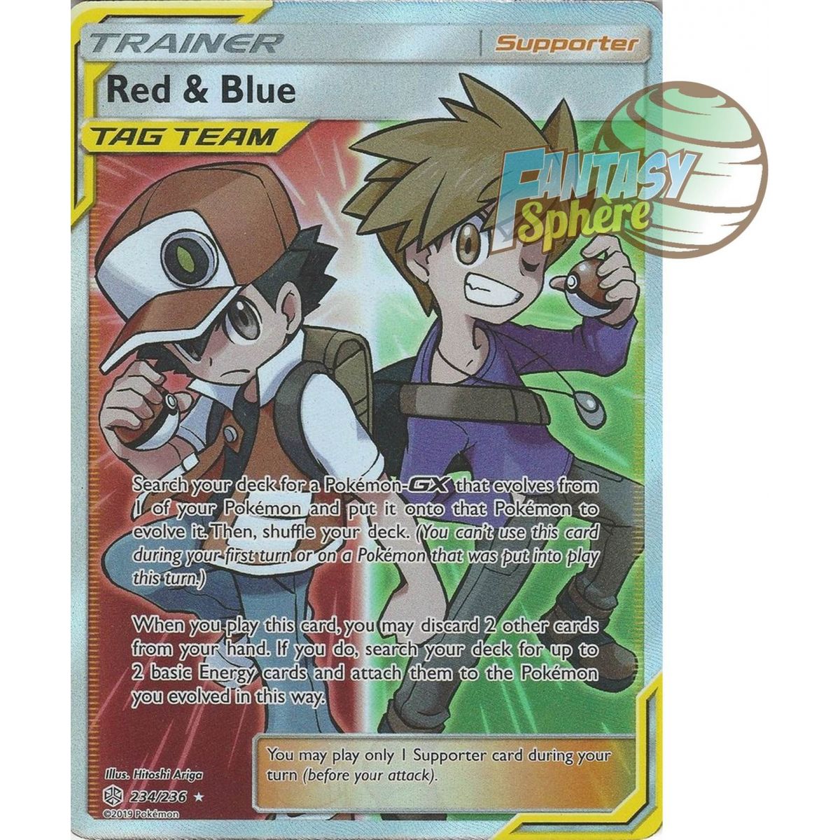 Red et Blue - Full Art Ultra Rare  234/236 - Soleil et Lune 12 Éclipse Cosmique