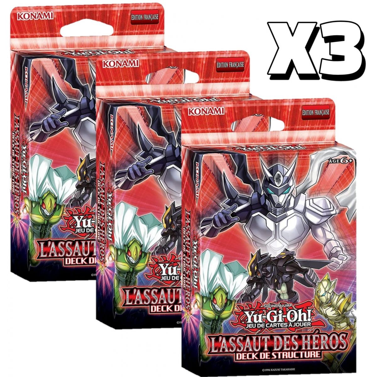 Yu-Gi-Oh! – Lot de 3 - Deck de Structure - L'Assaut des Héros - FR - Réédition