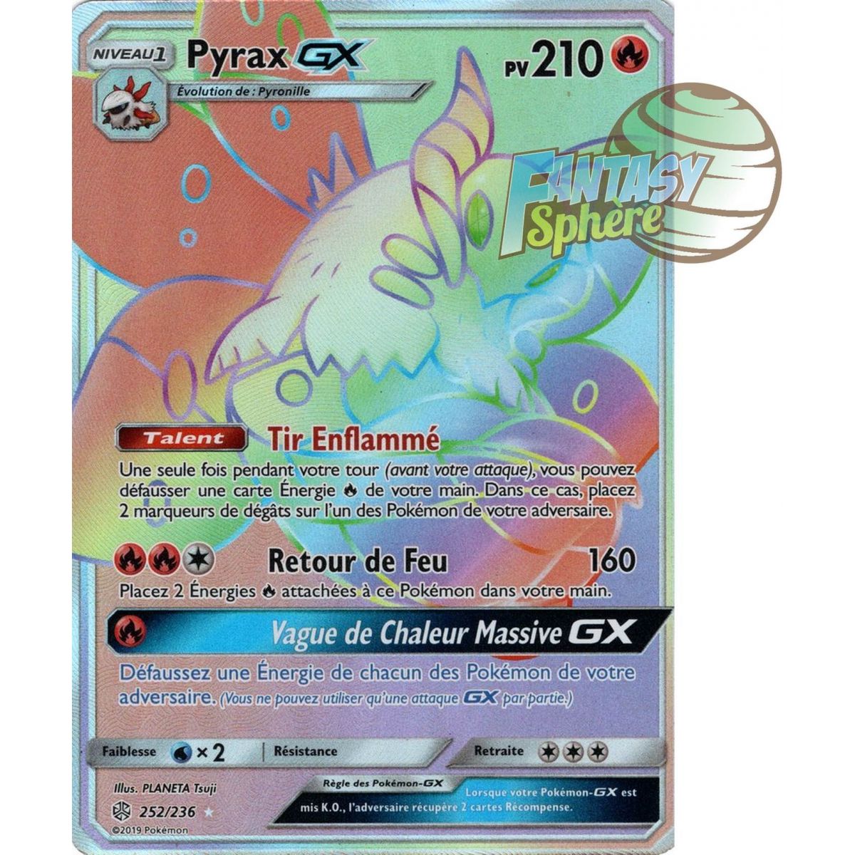 Pyrax GX - Secret Rare 252/236 - Soleil et Lune 12 Éclipse Cosmique