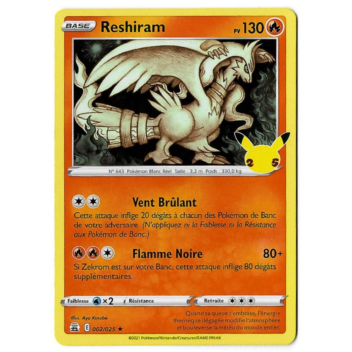 Item Reshiram - Holo Rare 002/025 EB07.5 Célébrations 25 Ans