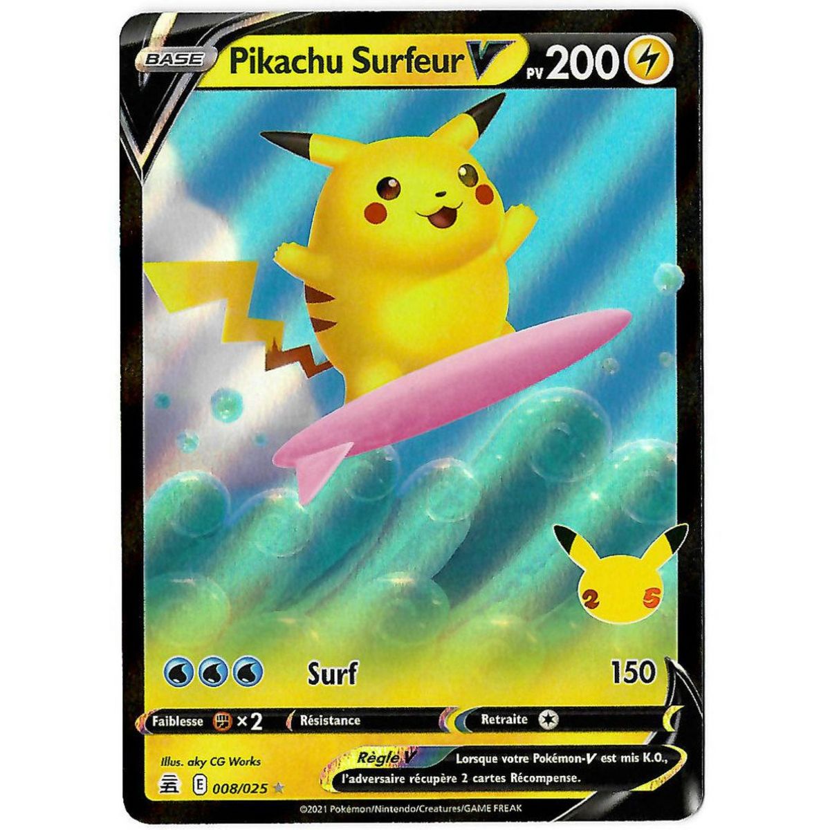 Item Pikachu Surfeur V - Ultra Rare 008/025 EB07.5 Célébrations 25 Ans