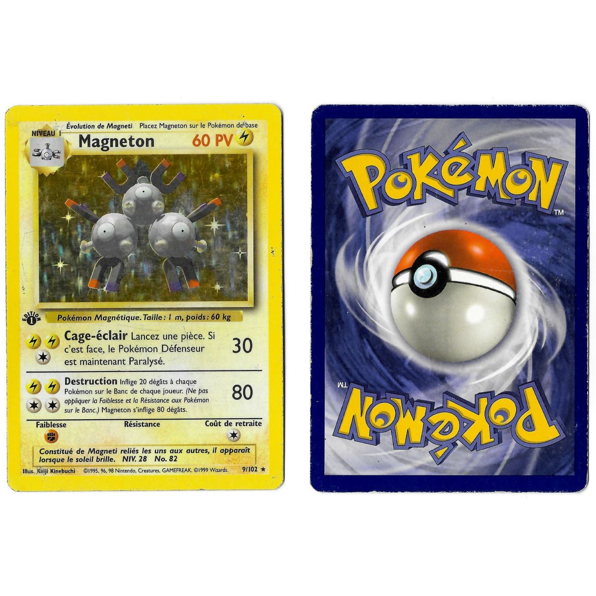 Item Magneton 9/102 Set de Base Holo 1st Français Voir Scan