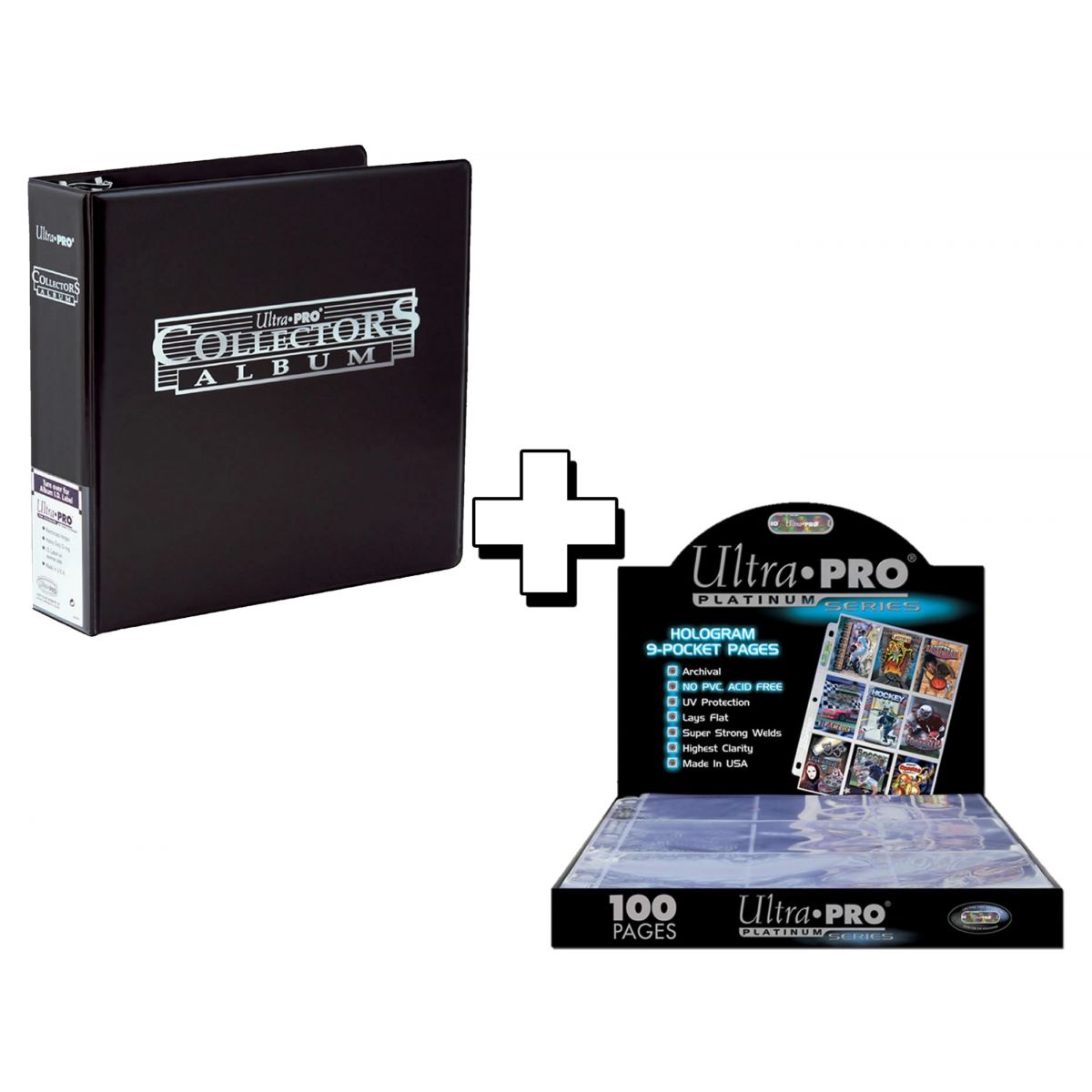Item Ultra Pro - Pack - Classeur à Anneaux Collectors Album Noir + 100 Pages Platinum