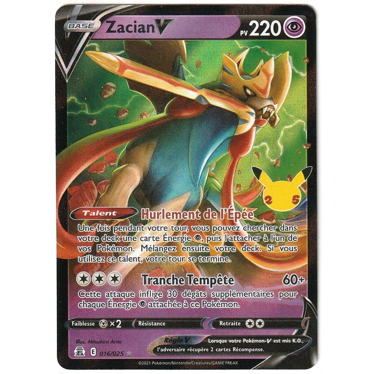 Zacian V - Ultra Rare 016/025 EB07.5 Célébrations 25 Ans