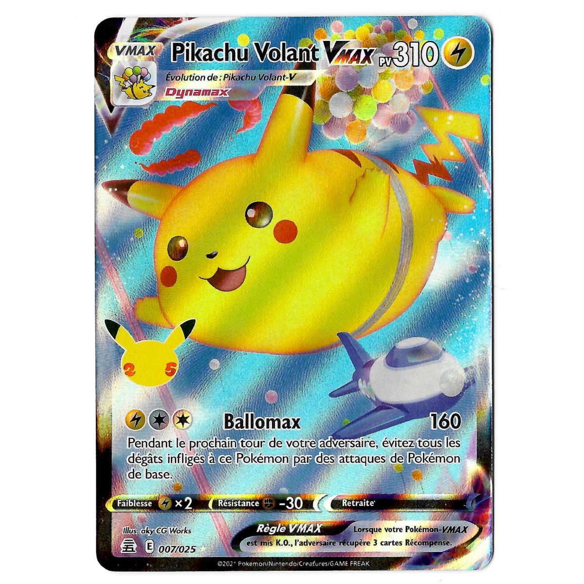 Pikachu Volant-V 006/025 PV190 Carte Pokémon™ Ultra rare Neuve VF