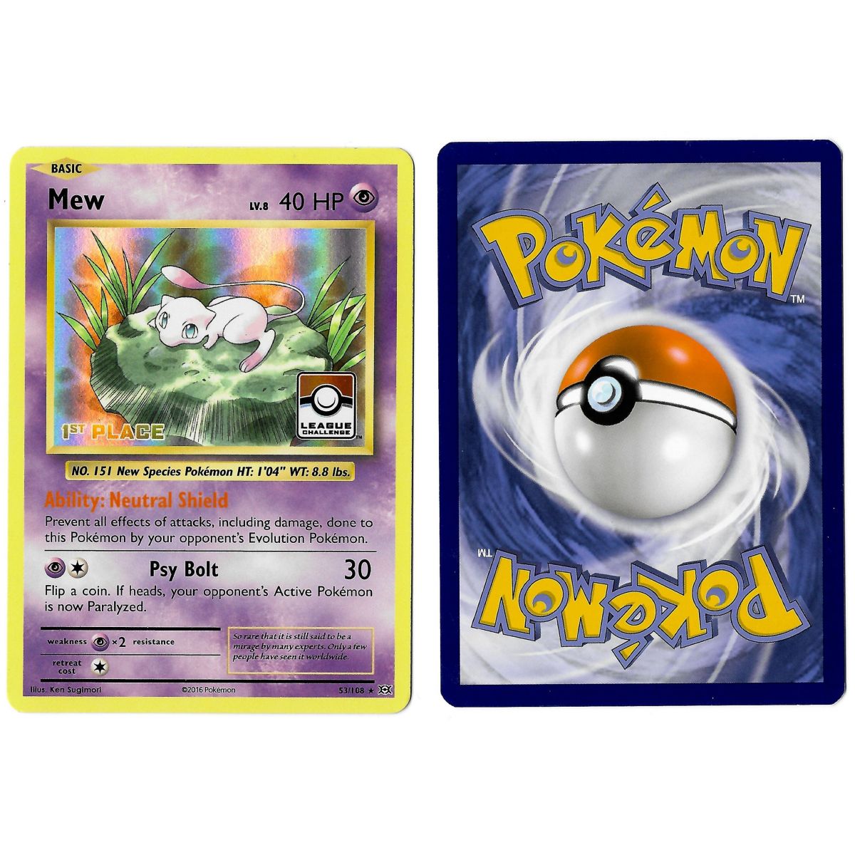 Mew - 1st Place- Holo Rare - 53/108