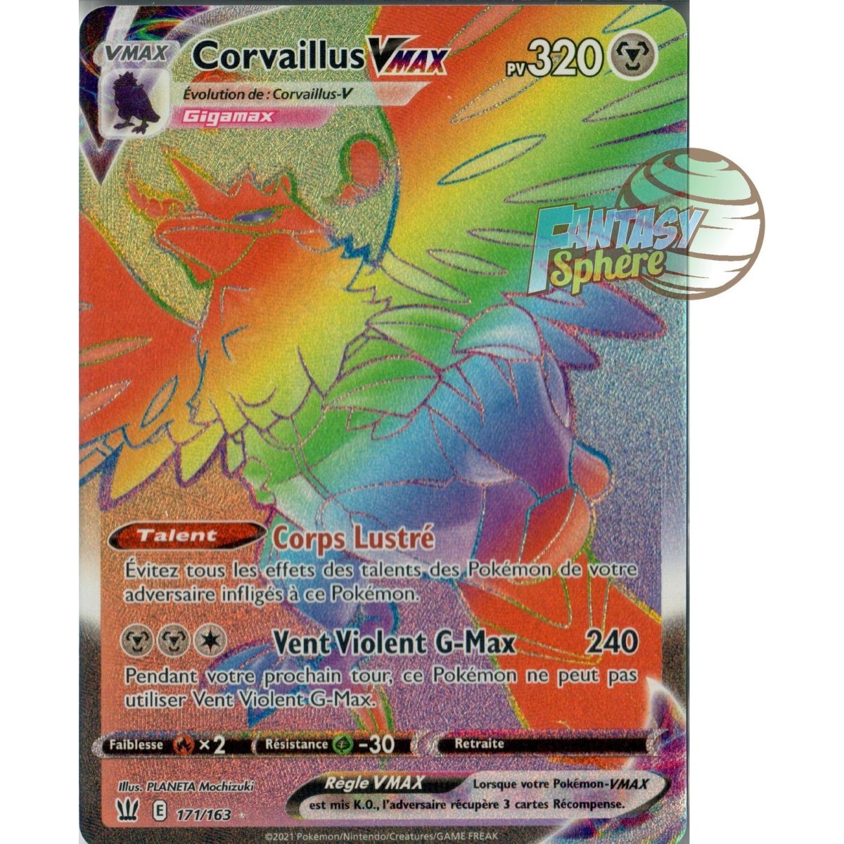 Corvaillus VMAX - Secret Rare 171/163 - Epee et Bouclier Style de Combat