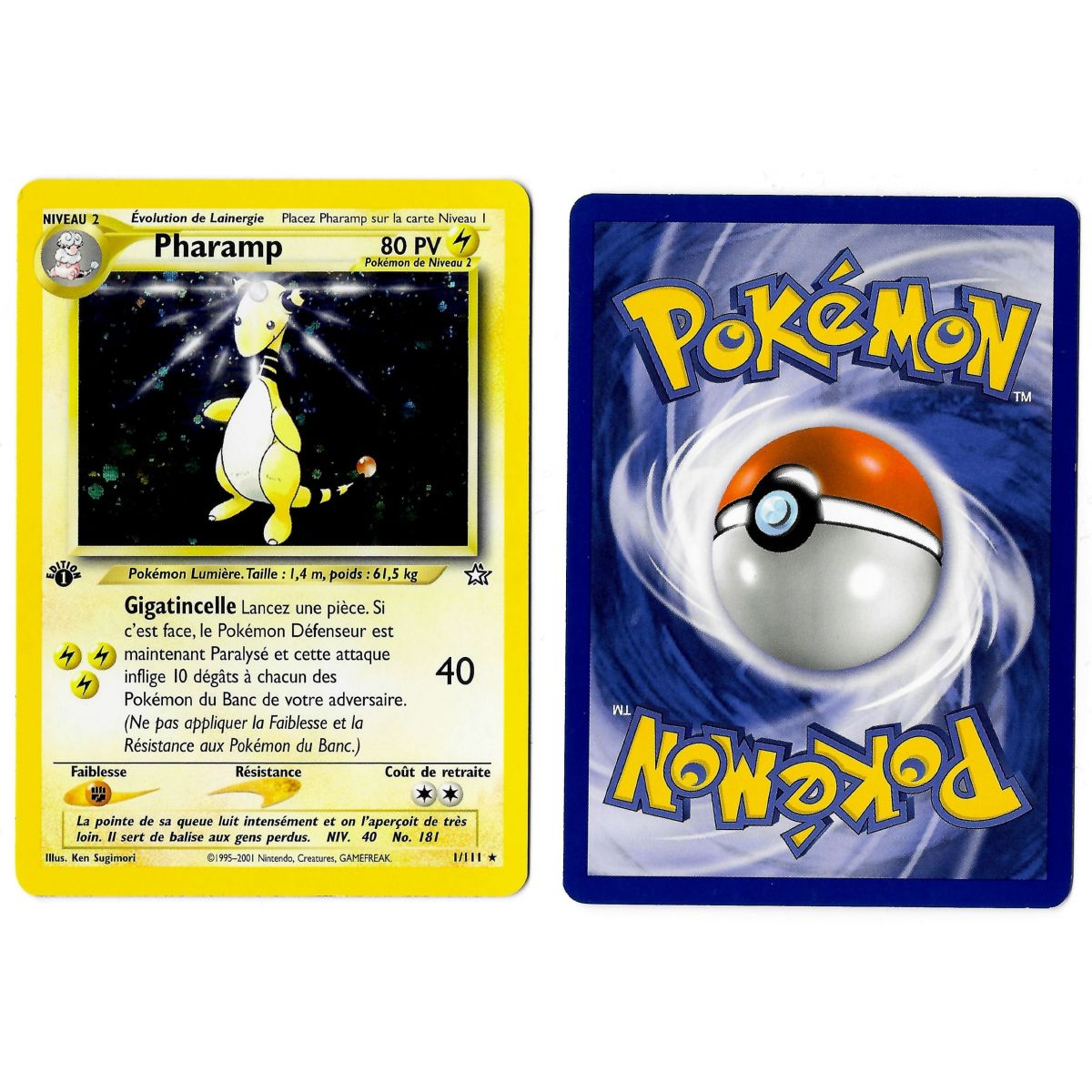 Pharamp 1/111 Neo Genesis Holo 1st Français Voir Scan