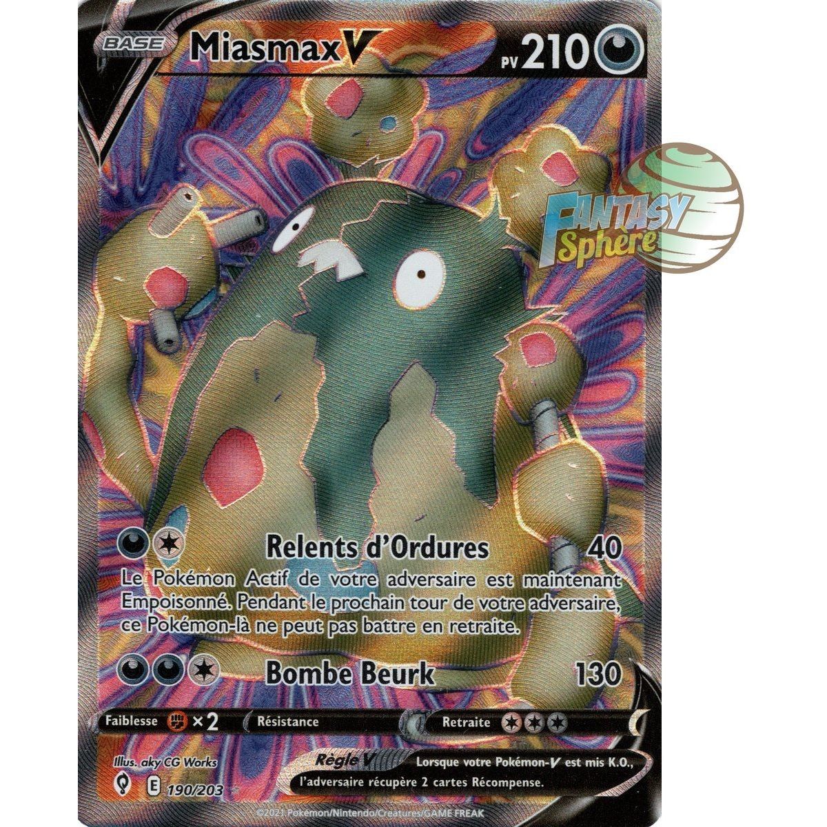 Miasmax V - Full Art Ultra Rare 190/203 - Epee et Bouclier Evolution Celeste