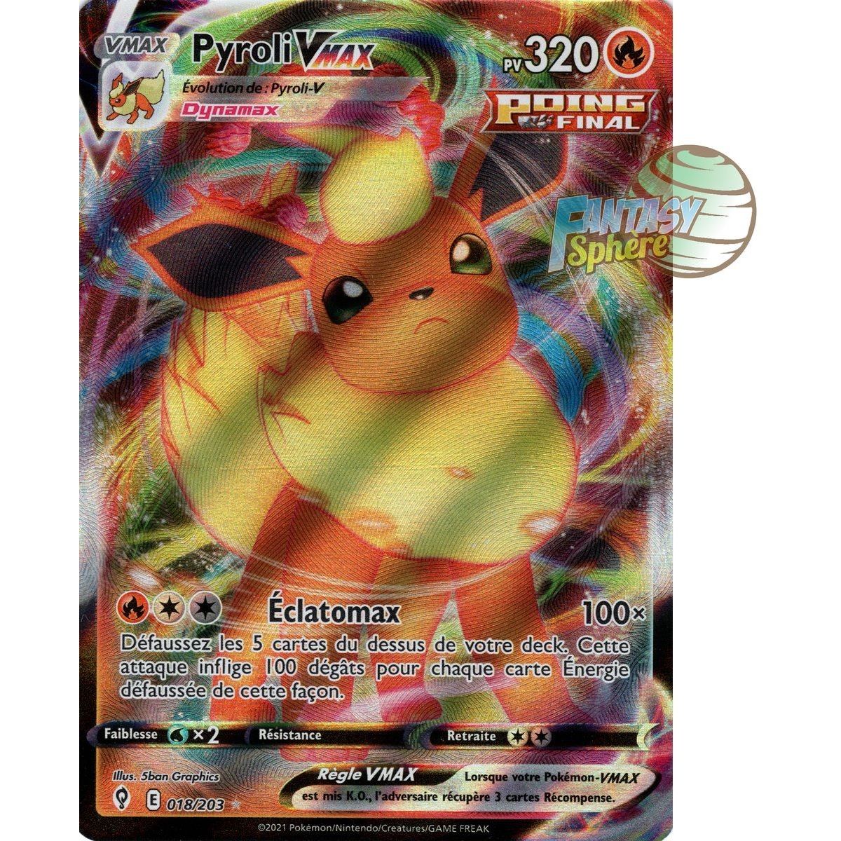Pyroli VMAX - Full Art Ultra Rare 18/203 - Epee et Bouclier Evolution Celeste
