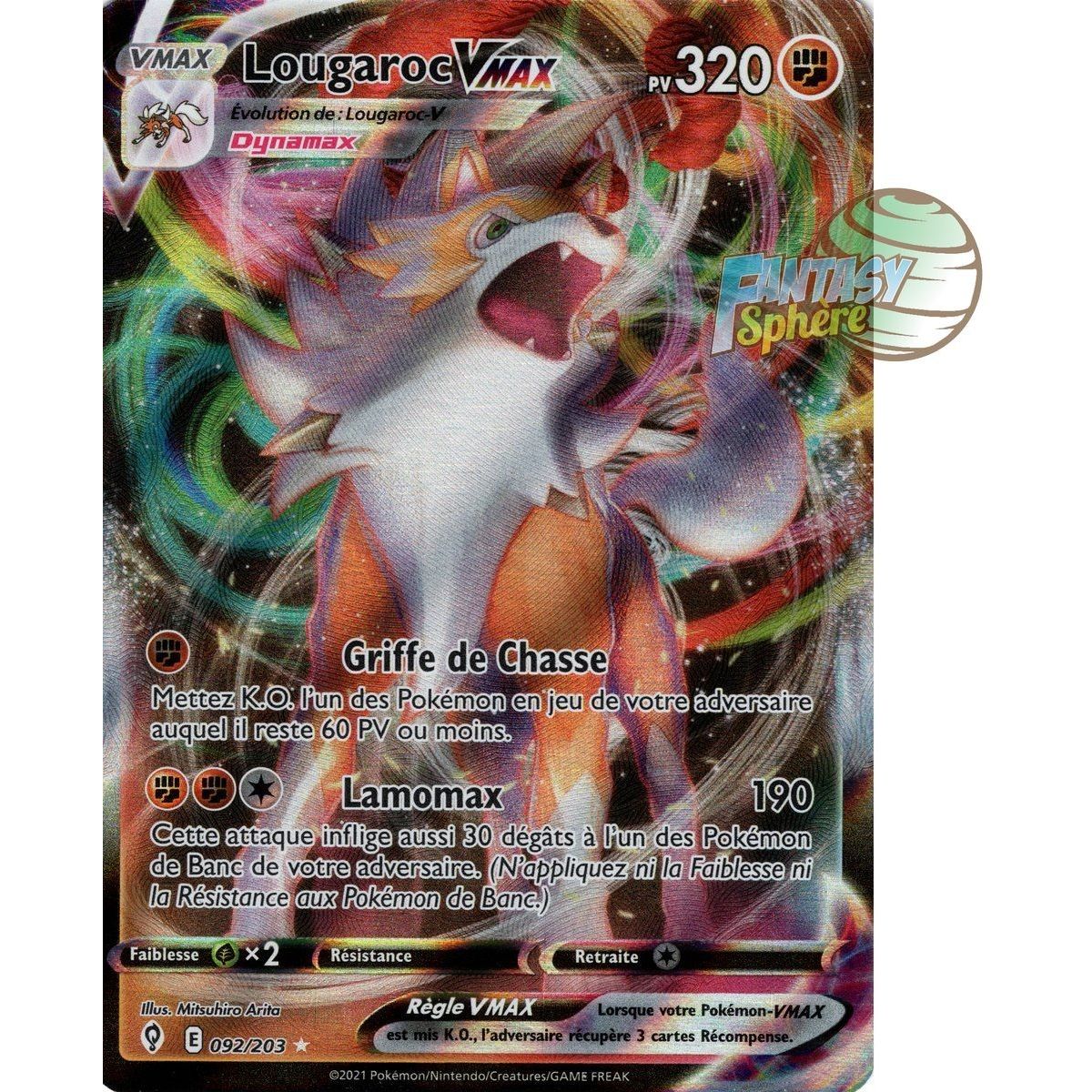 Lougaroc VMAX - Full Art Ultra Rare 92/203 - Epee et Bouclier Evolution Celeste