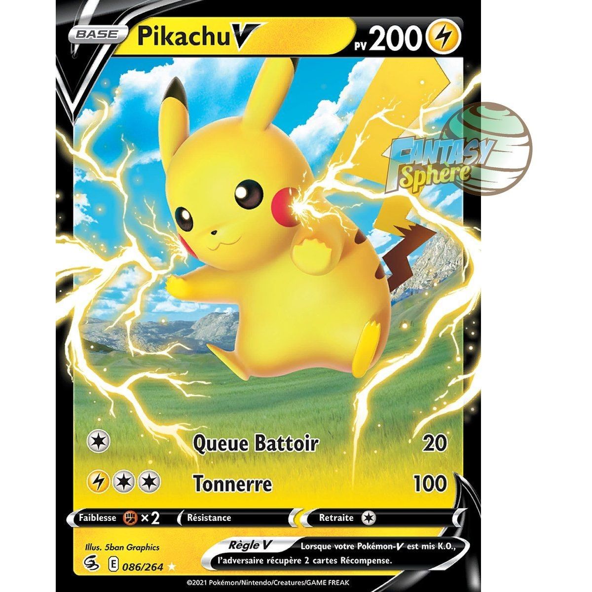 Item Pikachu V - Ultra Rare 86/264 - Epee et Bouclier Poing de Fusion