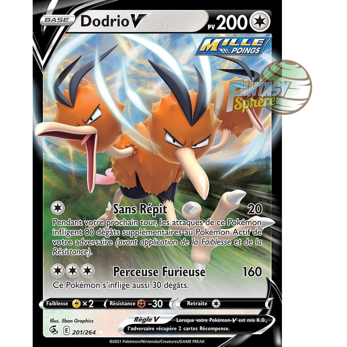 Dodrio V - Ultra Rare 201/264 - Epee et Bouclier Poing de Fusion