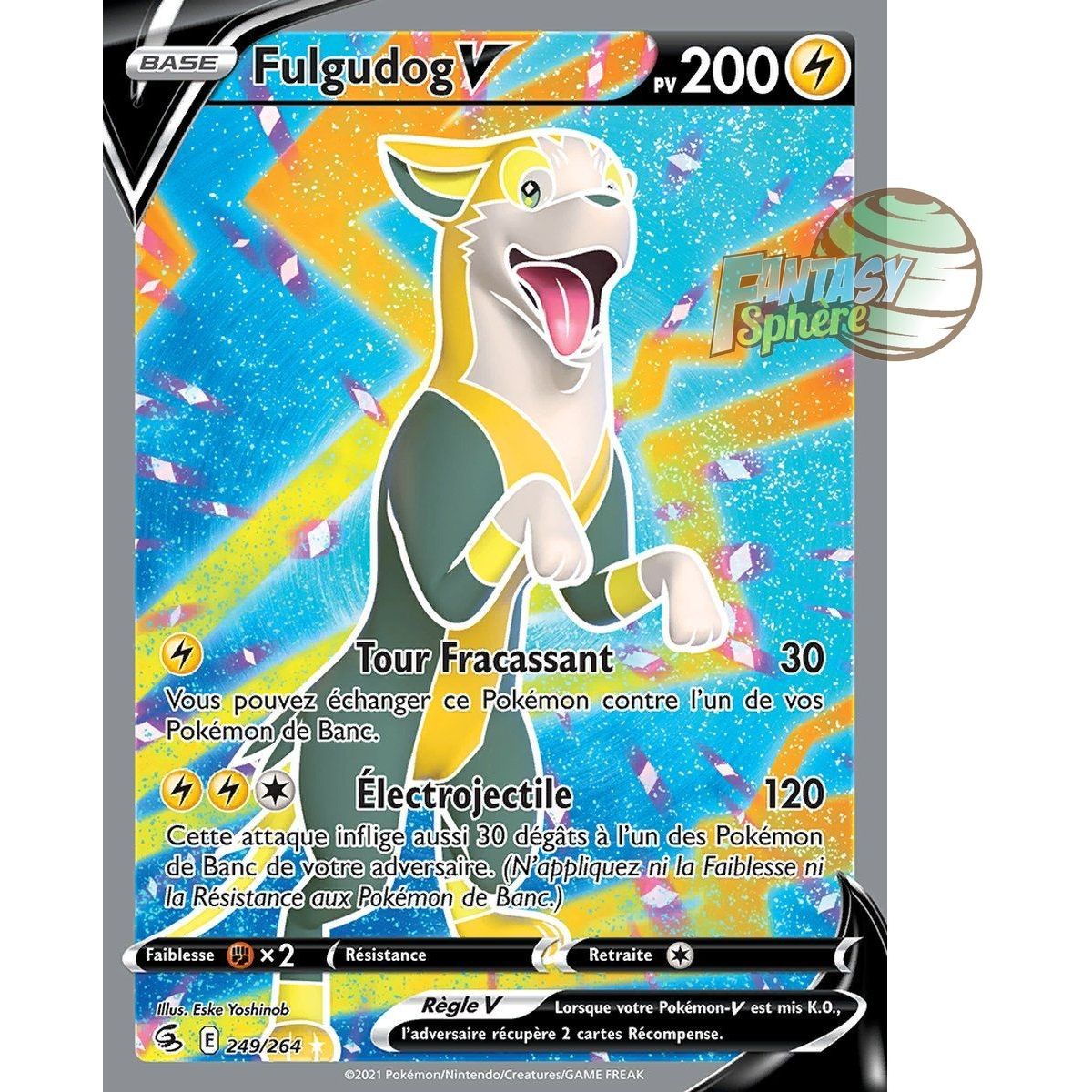 Fulgudog V - Full Art Ultra Rare 249/264 - Epee et Bouclier Poing de Fusion