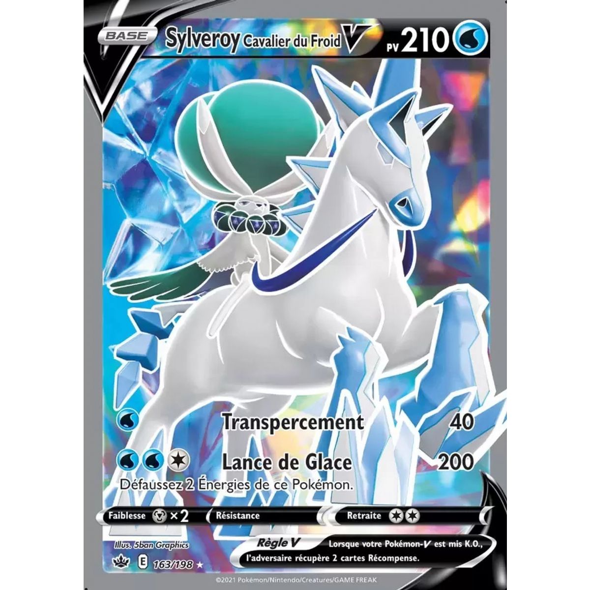 Sylveroy Cavalier du Froid V - Full Art Ultra Rare 163/198 - Epee et Bouclier Regne de Glace