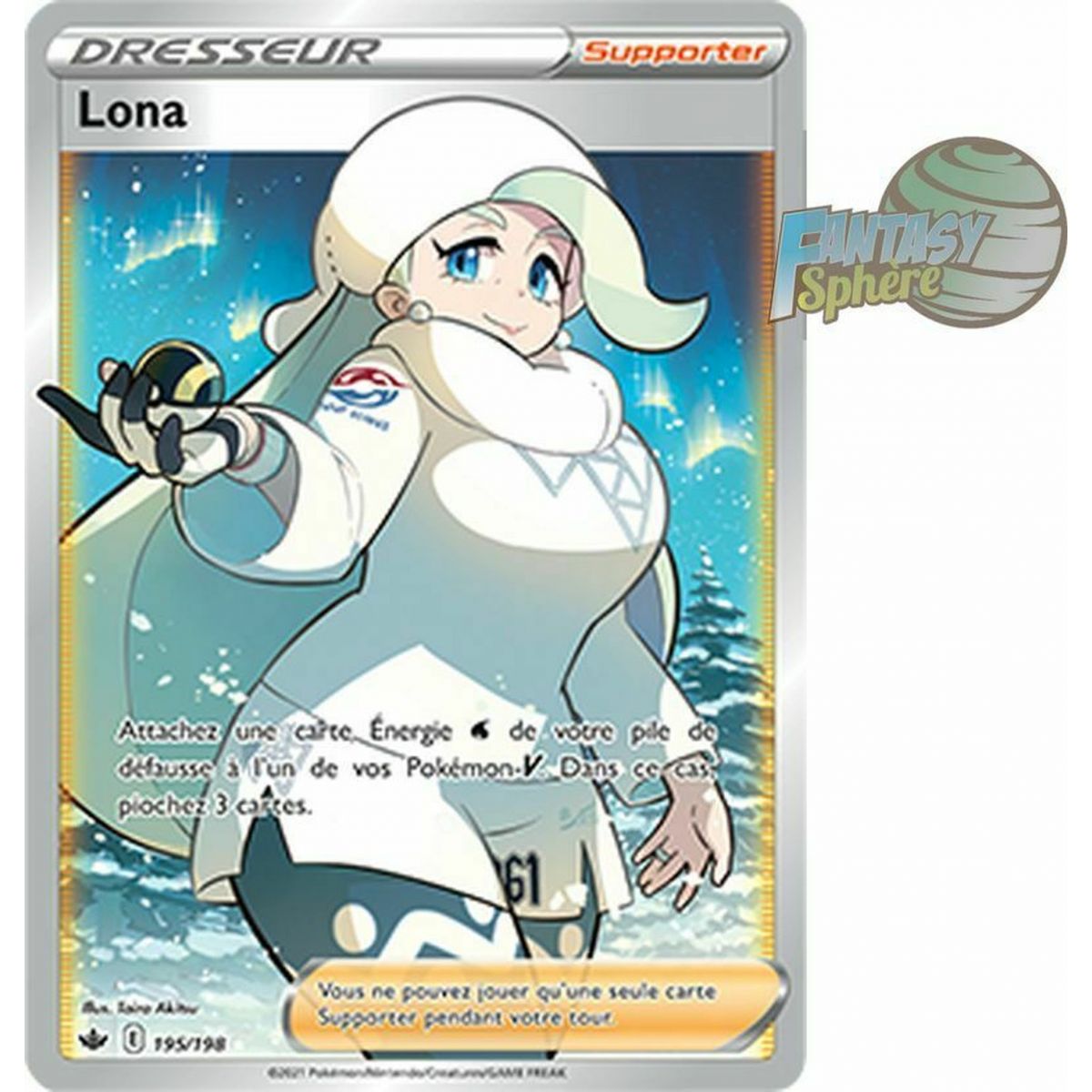 Lona - Full Art Ultra Rare 195/198 - Epee et Bouclier Regne de Glace