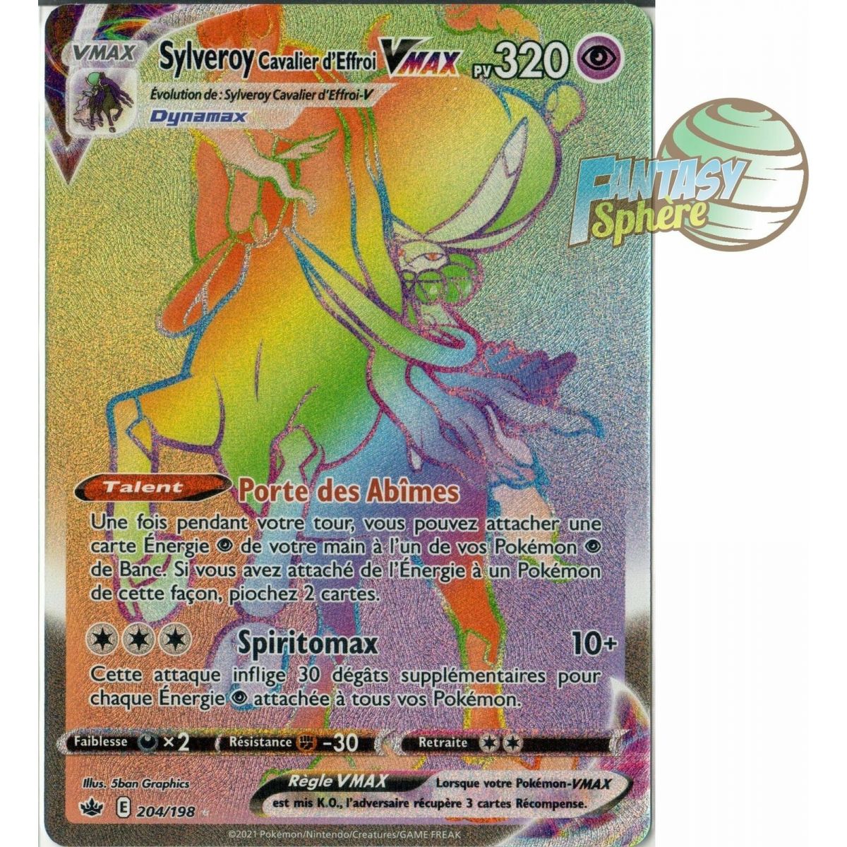 Sylveroy Cavalier d'Effroi VMAX - Secret Rare 204/198 - Epee et Bouclier Regne de Glace