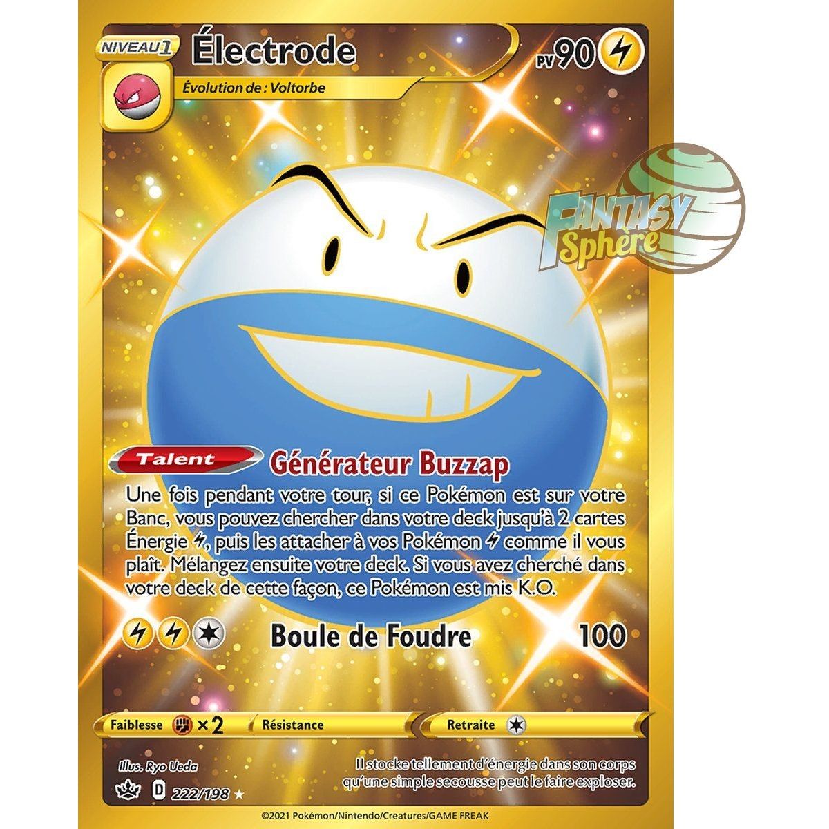 Électrode - Secret Rare 222/198 - Epee et Bouclier Regne de Glace