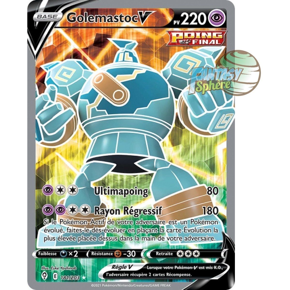 Golemastoc V - Full Art Ultra Rare 181/203 - Epee et Bouclier Evolution Celeste