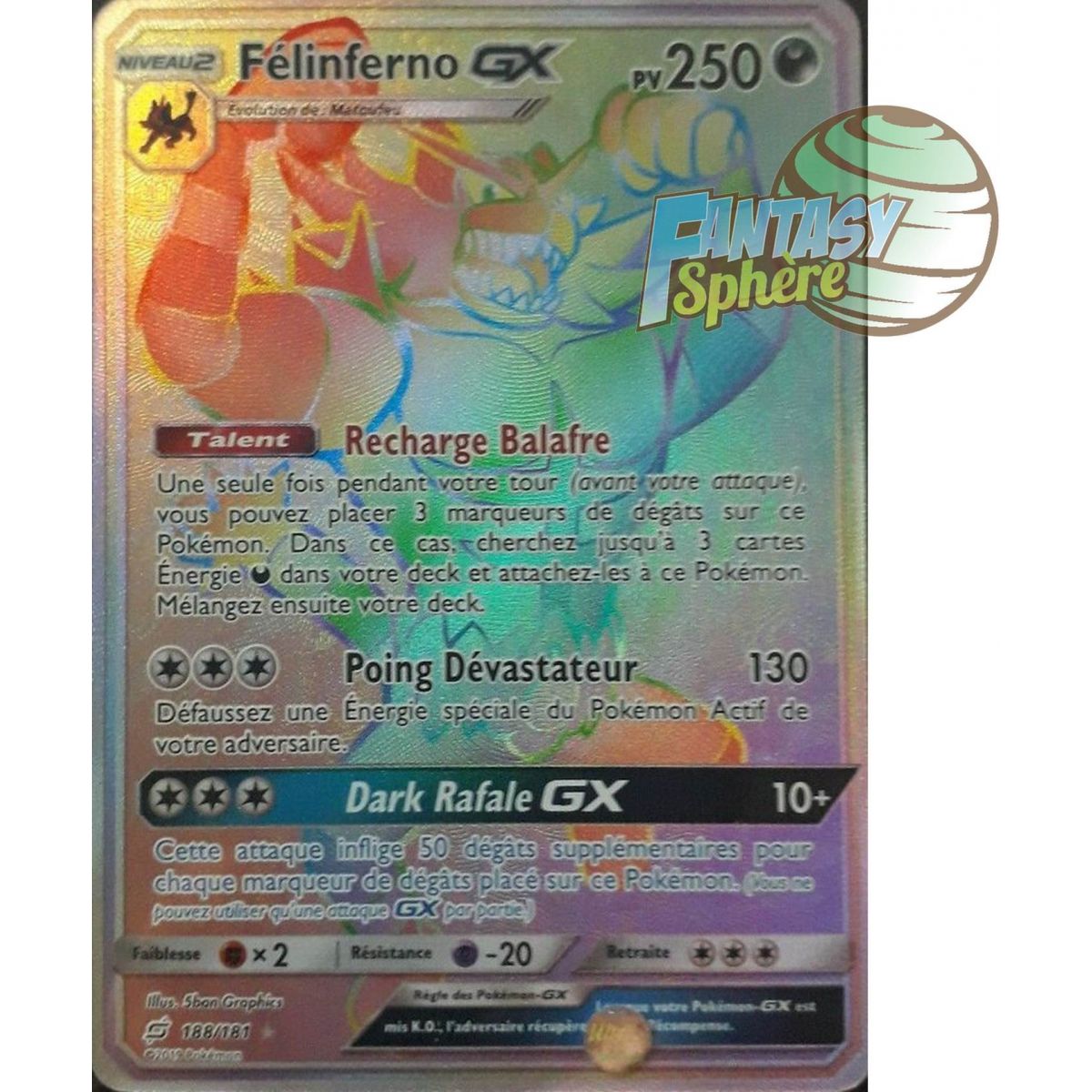 Félinferno GX - Secret Rare 188/181 - Soleil et Lune 9 Duo de Choc