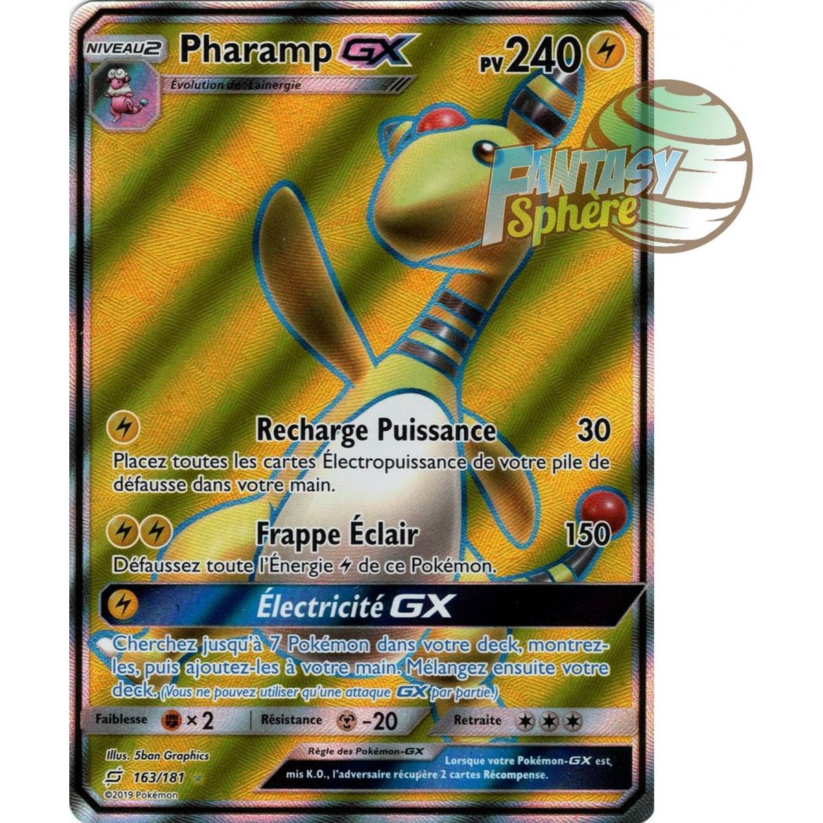 Pharamp GX - Full Art Ultra Rare  163/181 - Soleil et Lune 9 Duo de Choc