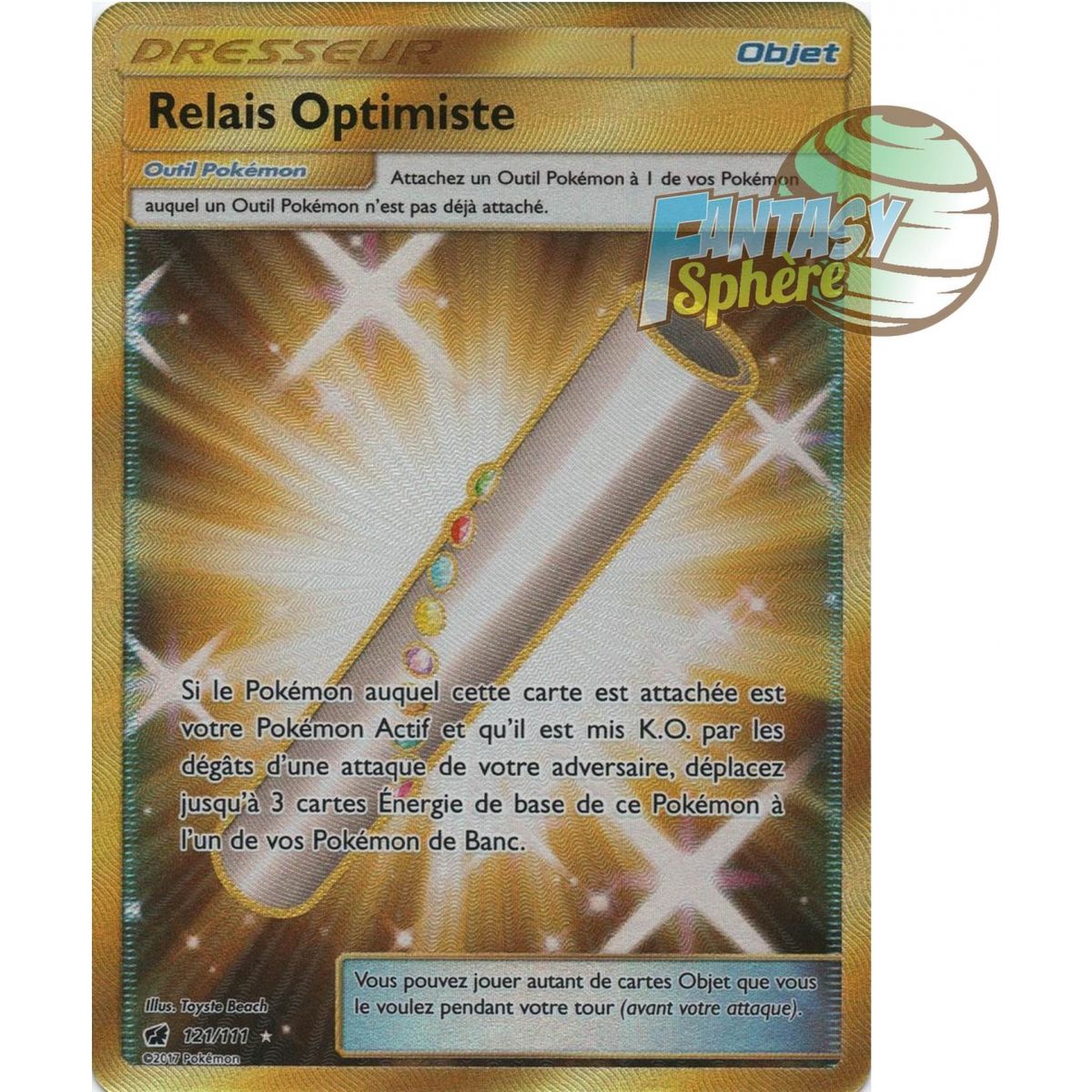 Item Relais Optimiste - Secret Rare 121/111 - Soleil et Lune 4 Invasion Carmin