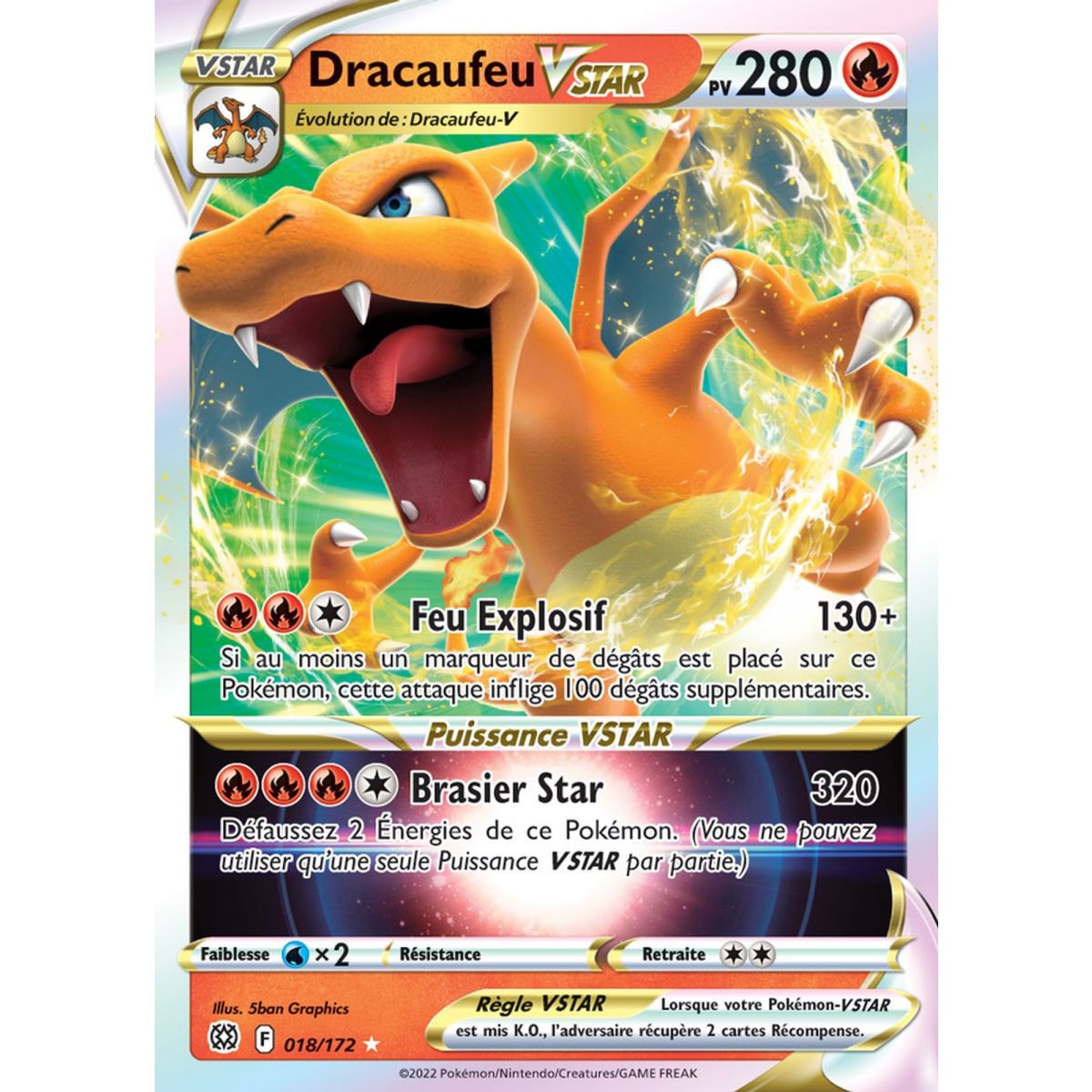 Pokémon - Dracaufeu V STAR - Ultra Rare 018/172 - EB09 Epee et Bouclier  Stars Etincelantes - Fantasy Sphere