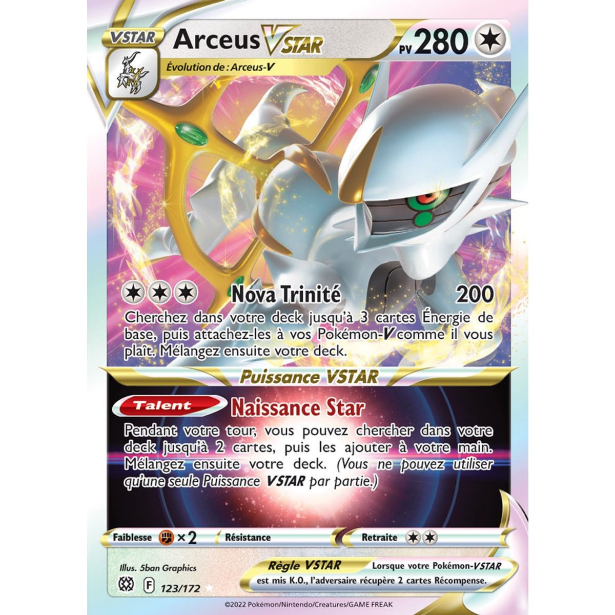 Arceus V STAR - Ultra Rare 123/172 - EB09 Epee et Bouclier Stars Etincelantes