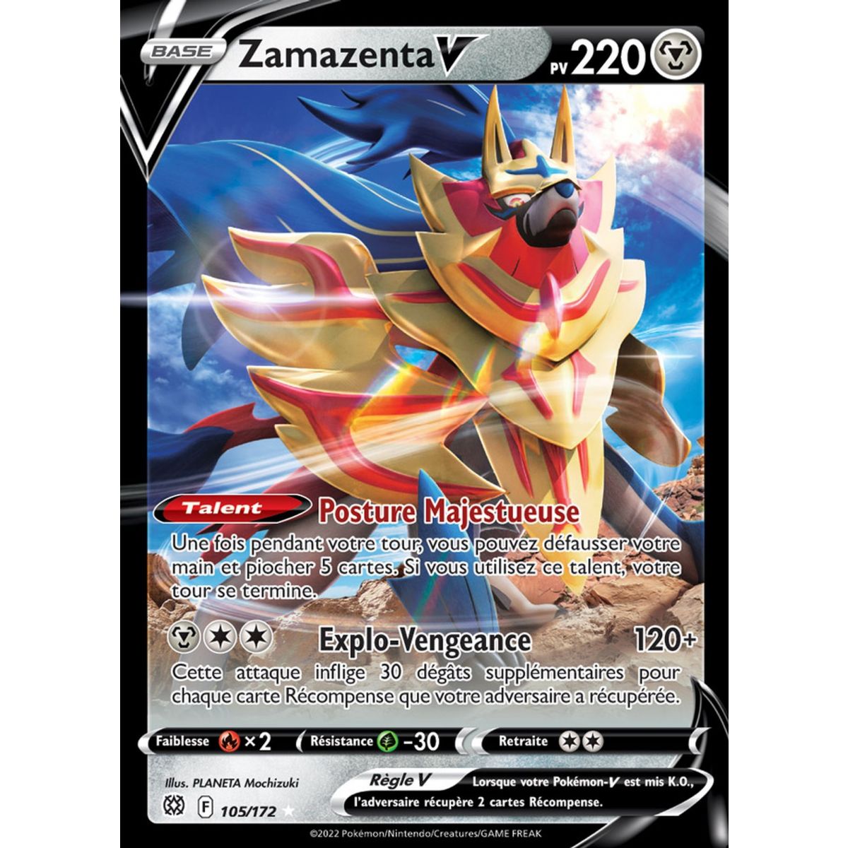 Zamazenta V - Ultra Rare 105/172 - EB09 Epee et Bouclier Stars Etincelantes