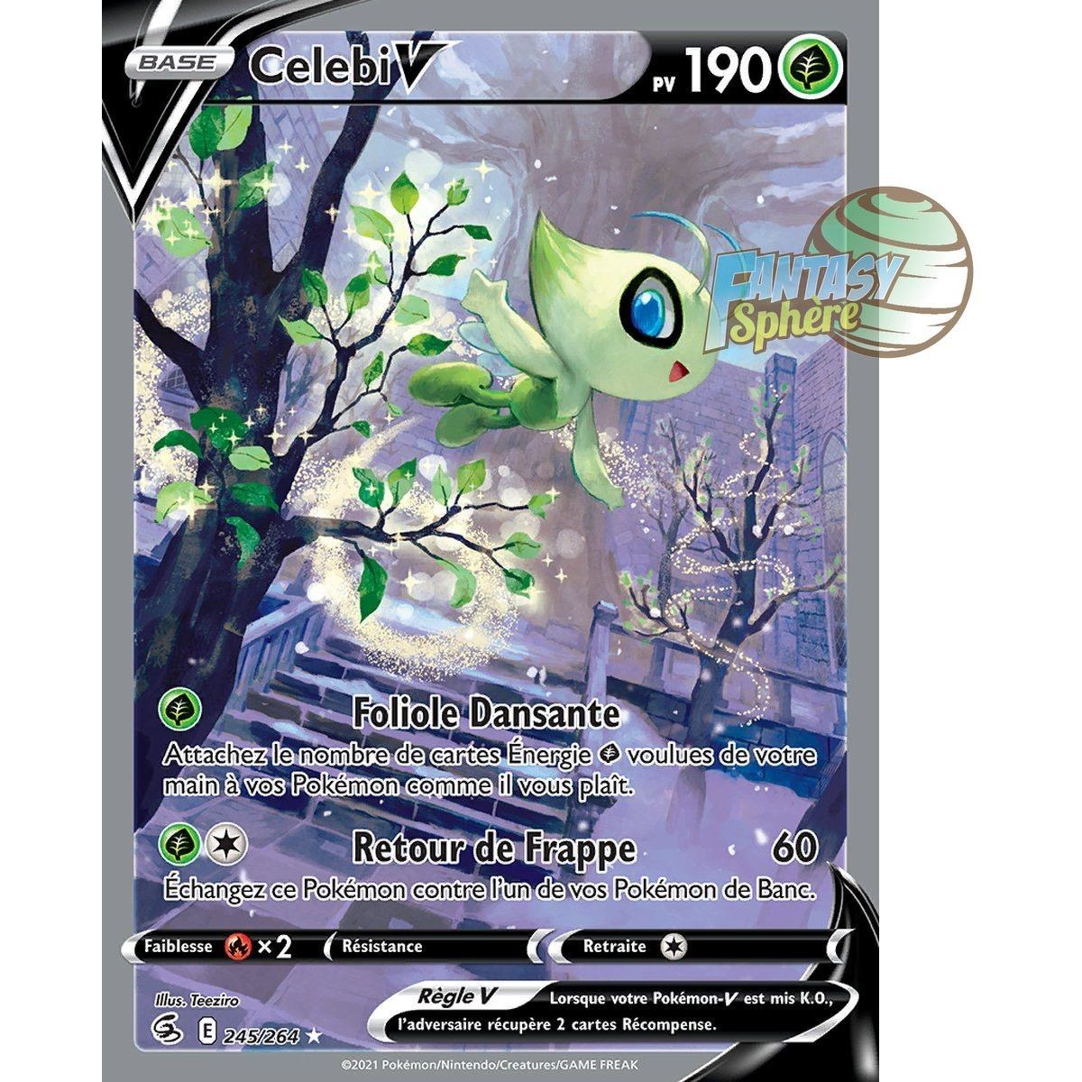 Celebi V - Full Art Ultra Rare 245/264 - Epee et Bouclier Poing de Fusion