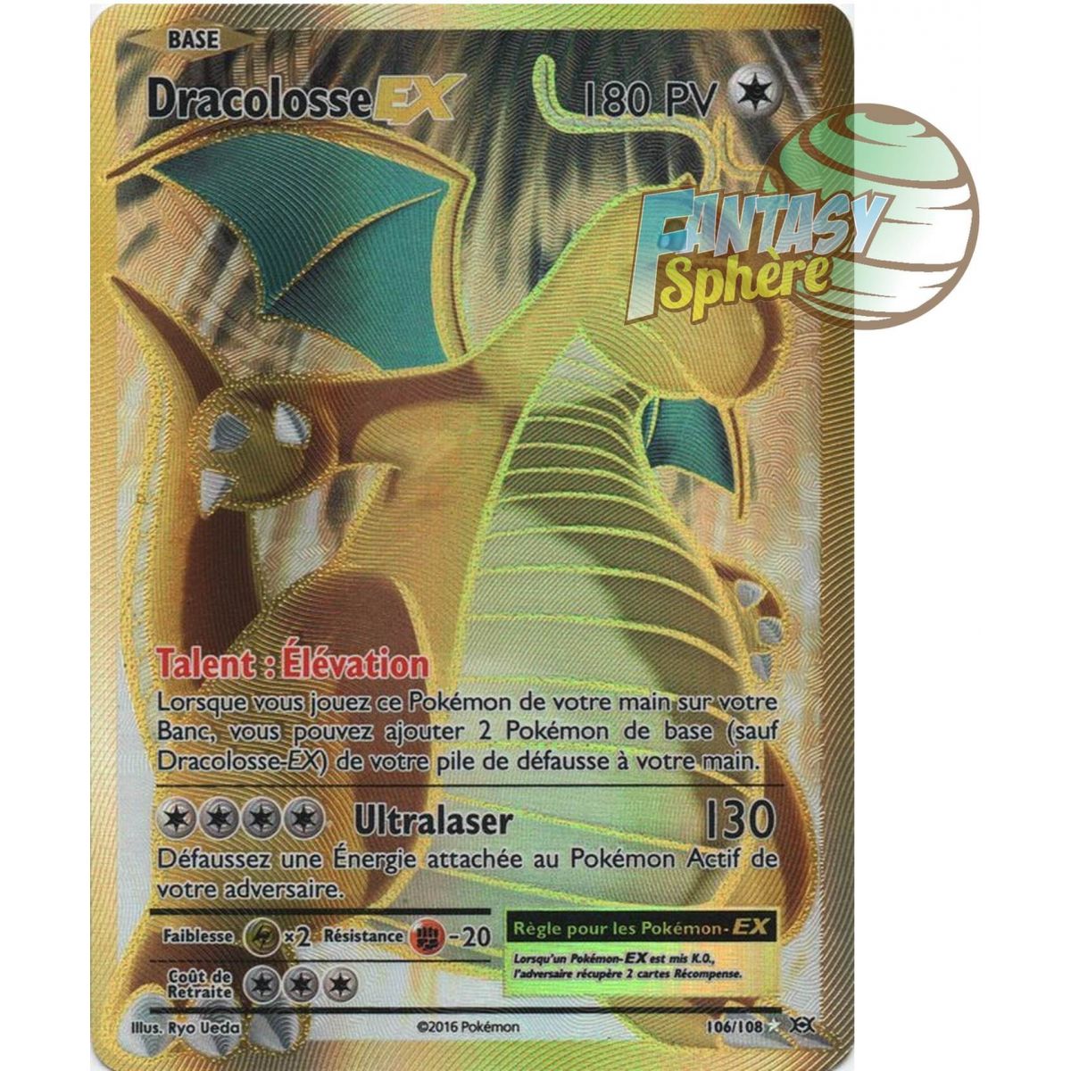 Dracolosse EX - Full Art Ultra Rare  106/108 - XY 12 Évolutions