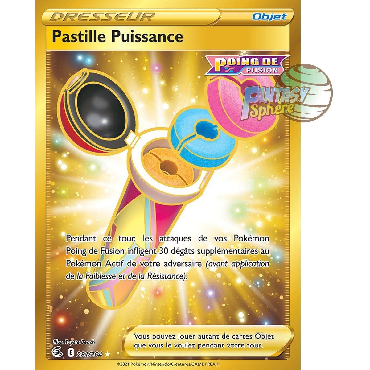 Item Pastille Puissance - Secret Rare 281/264 - Epee et Bouclier Poing de Fusion