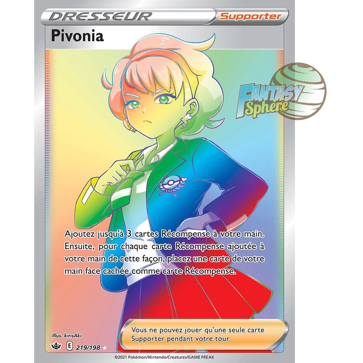 Pivonia - Secret Rare 219/198 - Epee et Bouclier Regne de Glace