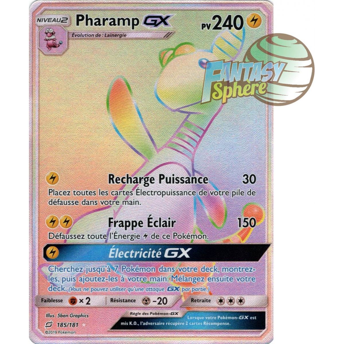 Pharamp GX - Secret Rare 185/181 - Soleil et Lune 9 Duo de Choc