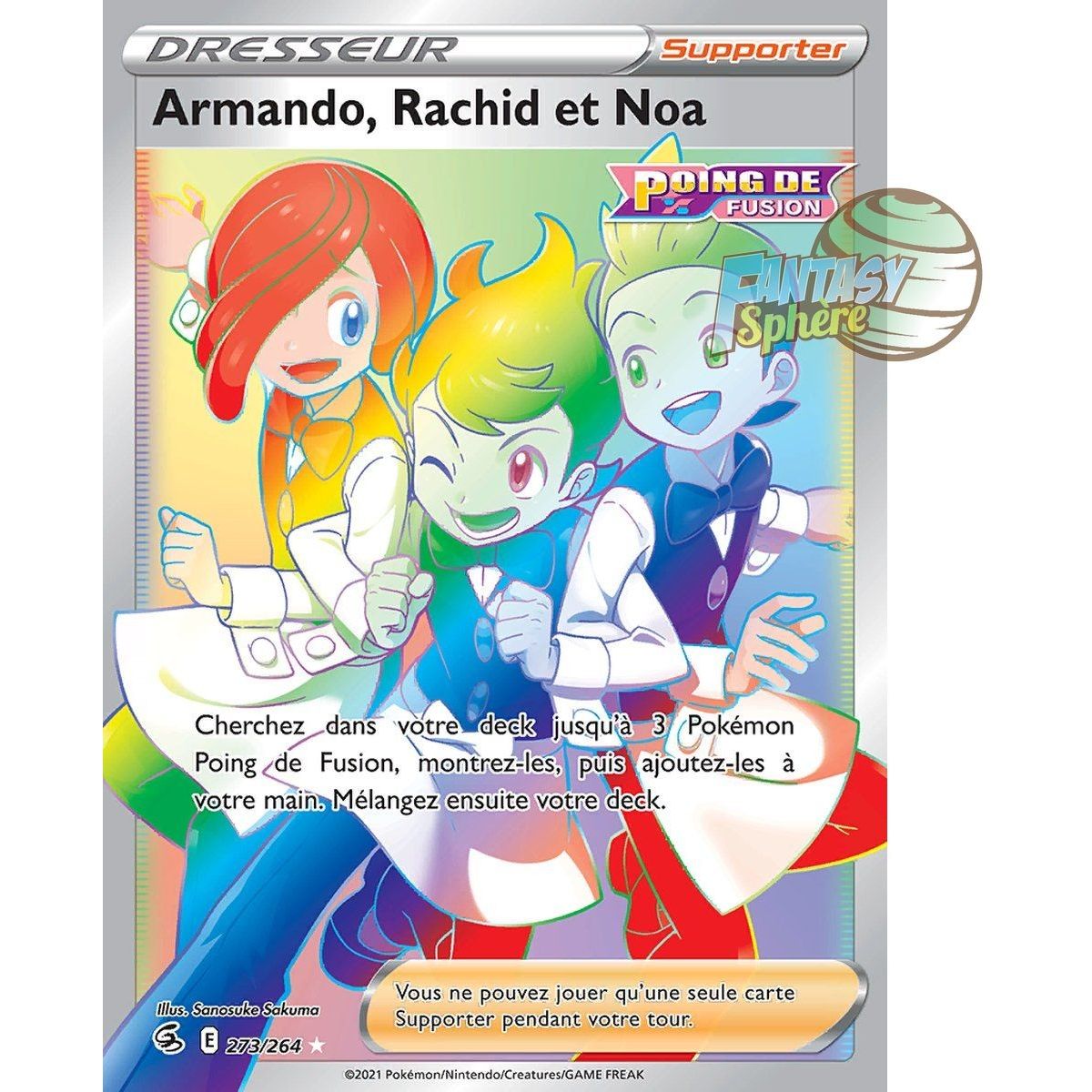 Item Armando, Rachid et Noa - Secret Rare 273/264 - Epee et Bouclier Poing de Fusion