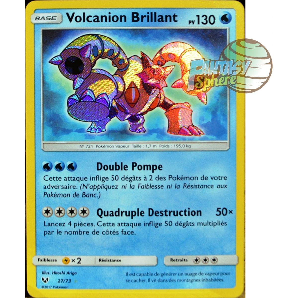 Volcanion Brillant - Rare Brillant 27/73 - Soleil et Lune 3.5 Légendes Brillantes