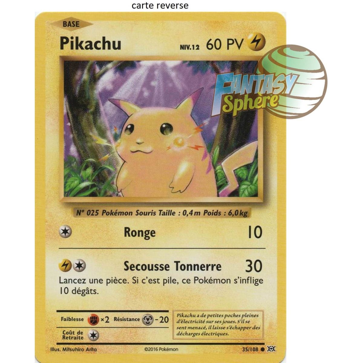 Pikachu - Reverse 35/108 - XY 12 Évolutions