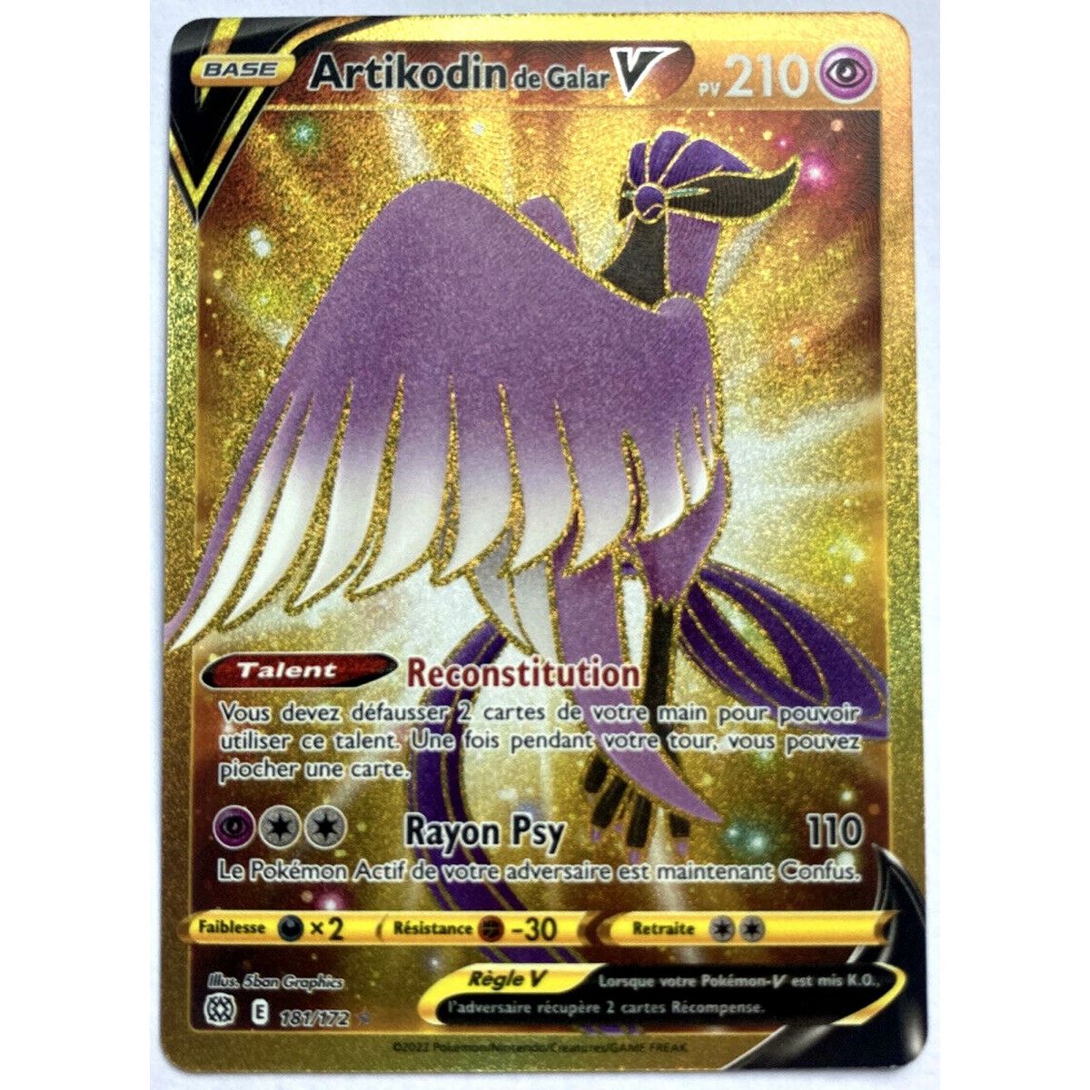 Artikodin de Galar V - Full Art Secrète Rare 181/172 - EB09 Epee et Bouclier Stars Etincelantes