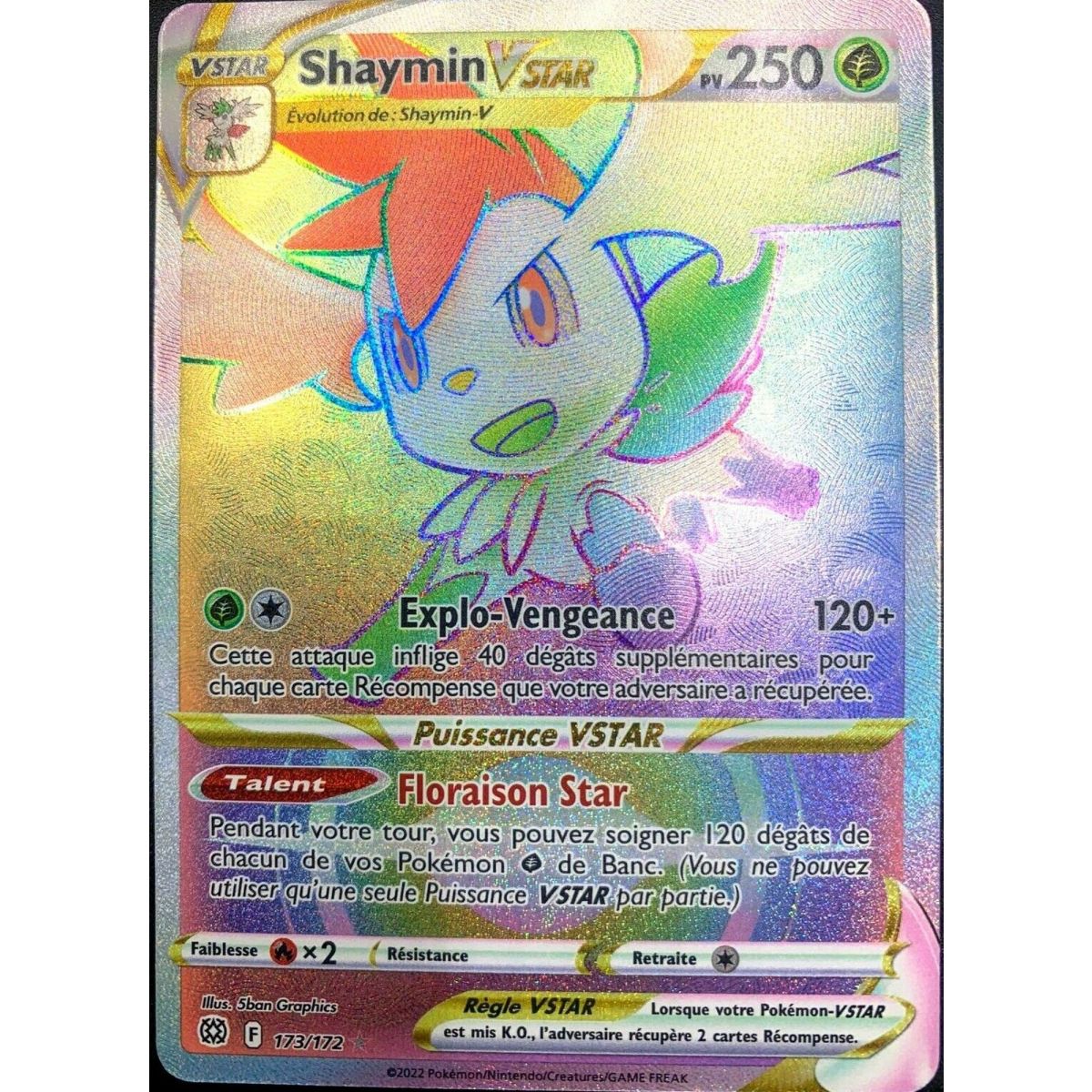 Shaymin V STAR - Secrète Rare 173/172 - EB09 Epee et Bouclier Stars Etincelantes