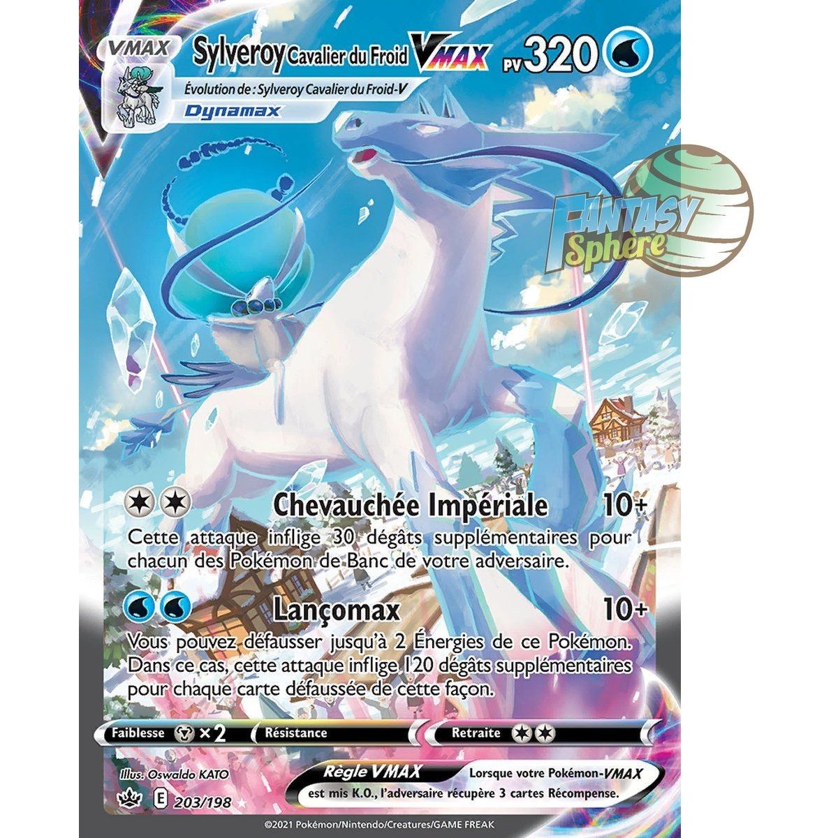 Sylveroy Cavalier du Froid VMAX - Secret Rare 203/198 - Epee et Bouclier Regne de Glace