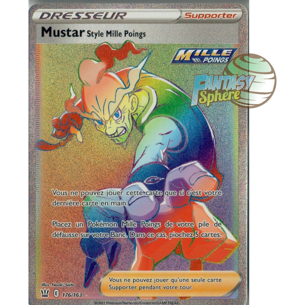 Mustar Style Mille Poings - Secret Rare 176/163 - Epee et Bouclier Style de Combat