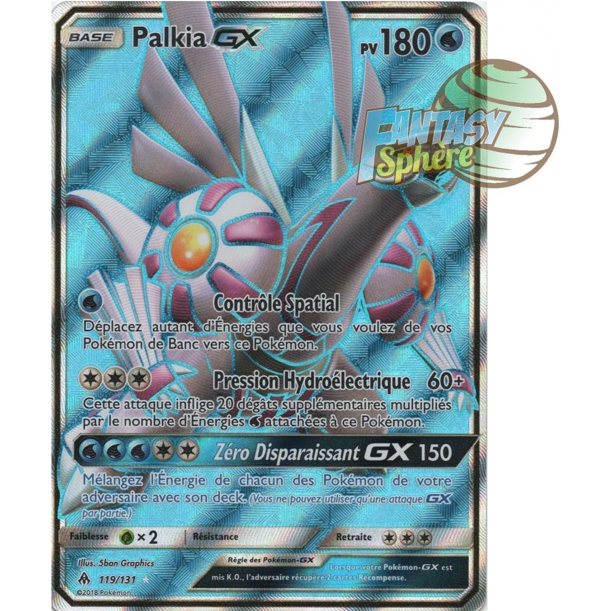 Item Palkia GX - Full Art Ultra Rare  119/131 - Soleil et Lune 6 Lumière Interdite