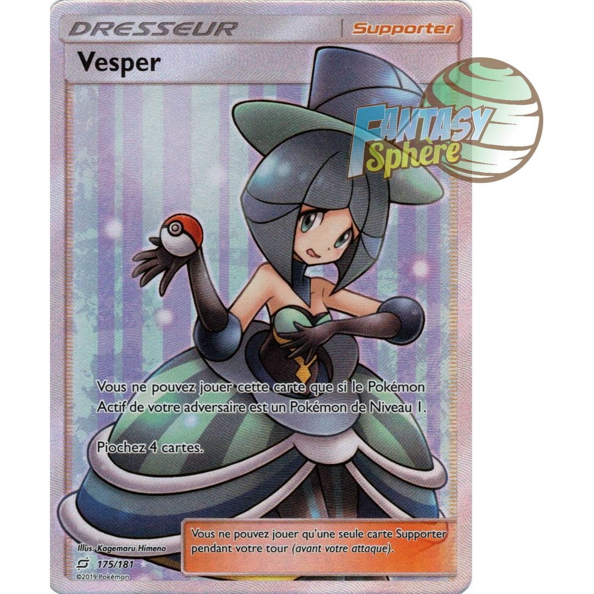 Vesper - Full Art Ultra Rare  175/181 - Soleil et Lune 9 Duo de Choc