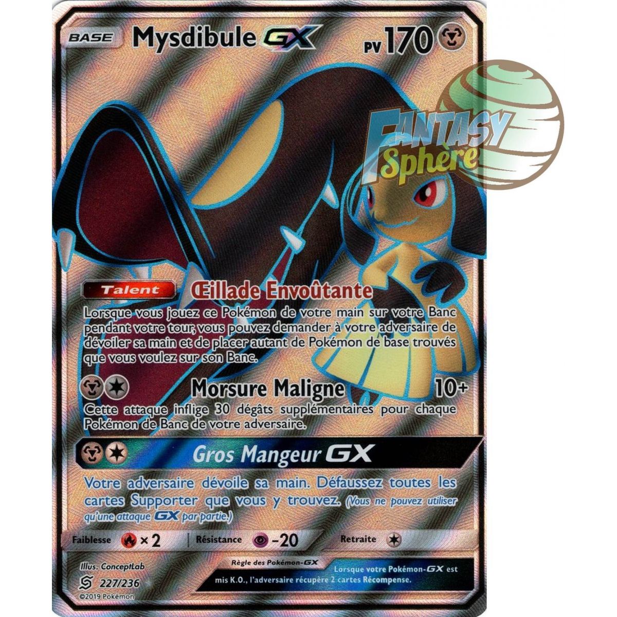 Mysdibule GX - Full Art Ultra Rare  227/236 - Soleil et Lune 11 Harmonie des Esprits