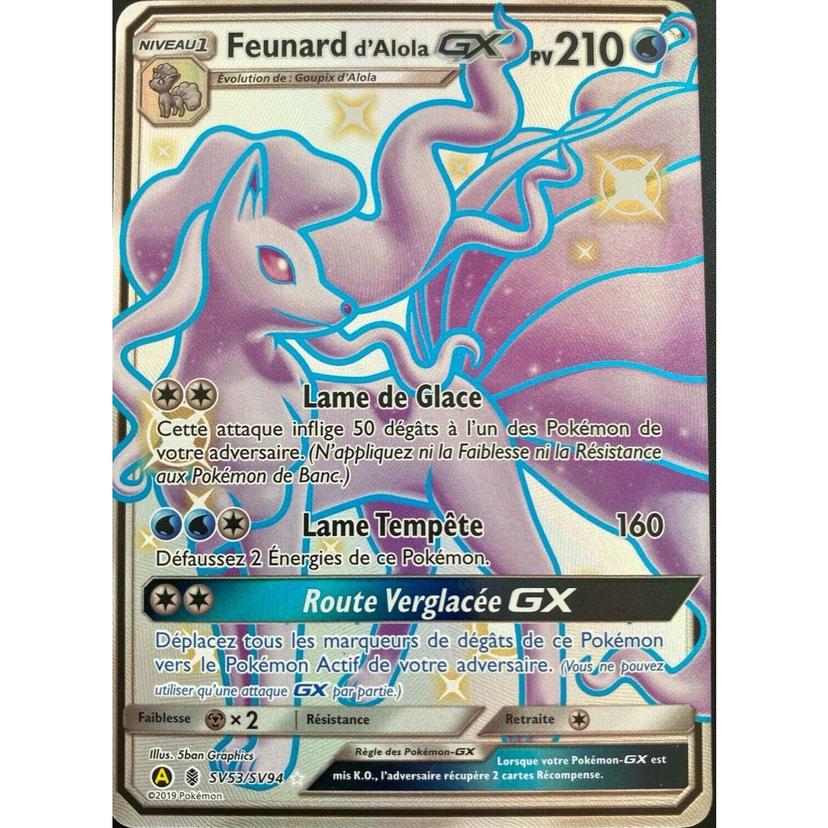 Item Feunard d'Alola GX - Full Art Ultra Rare SV53/SV94 - Soleil et Lune 11.5 Destinees Occultes