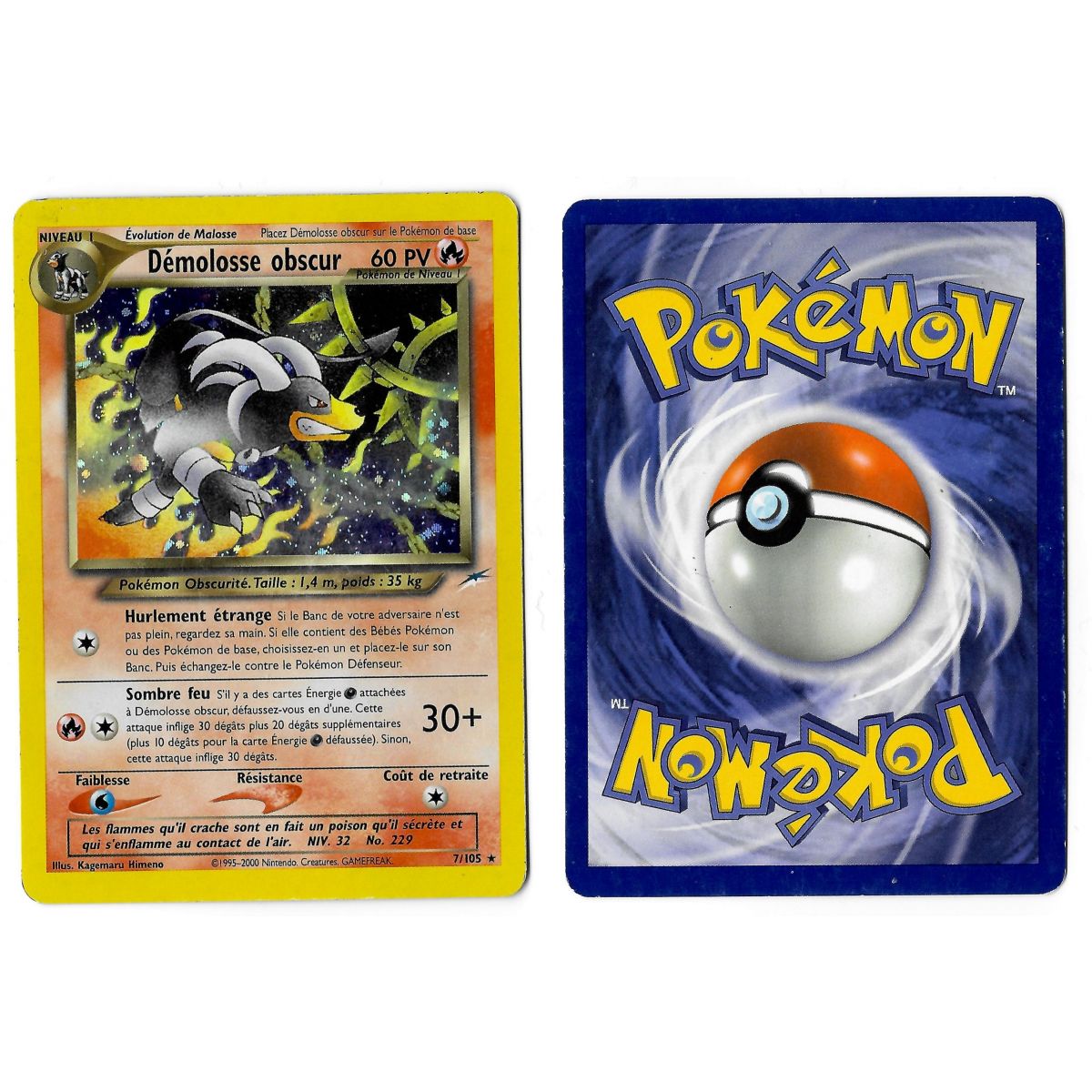 Démolosse Obscur 7/105 Neo Destiny Holo Unlimited Français Voir Scan