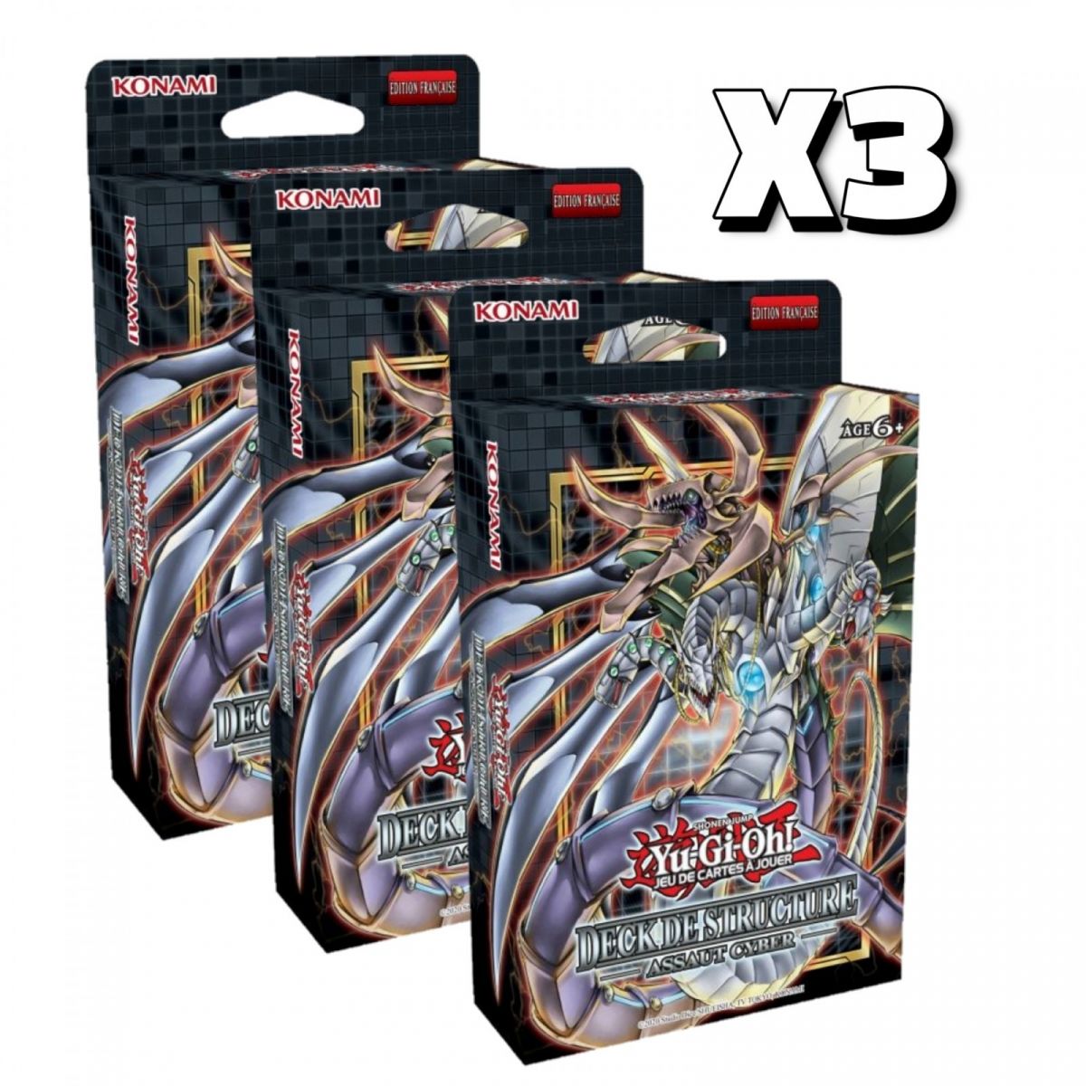 Item Yu-Gi-Oh! – Lot de 3 - Deck de Structure - Assaut Cyber - FR - Unlimited