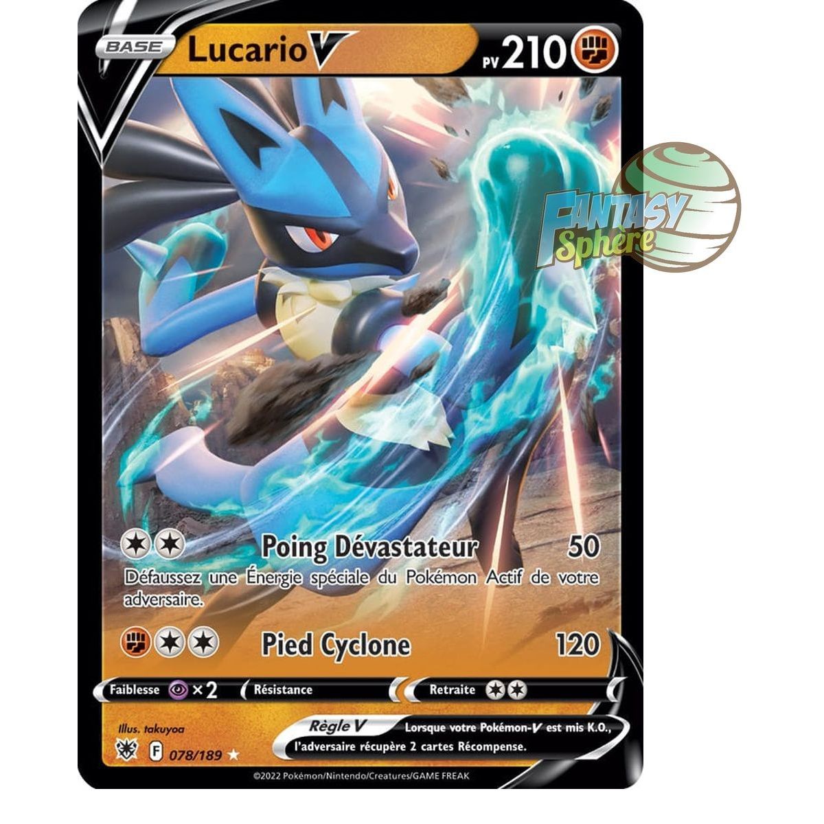 Lucario V - Ultra Rare 78/189 - Epee et Bouclier Astres Radieux